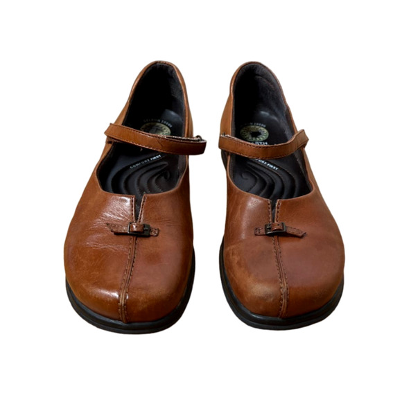 Earth Shoes 10.5 Leather Mary Janes Comfort Walking Shoes Vivian Leather Brown - Picture 2 of 6
